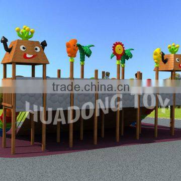 Children Wooden Equipment / Kids Outdoor Playground Equipment / Slide Amusement