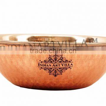 Steel Copper Dish Serving Kadai Karahi Wok Bowl 900 ML For Restaurant Hotel