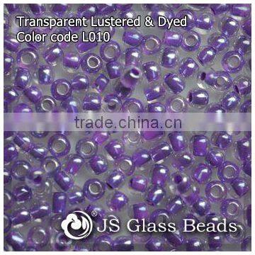 High Quality Fashion JS Glass Seed Beads - L010# Lustered Dyed Purple Transparent Rocailles Beads For Garment & Jewelry