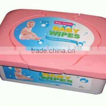 80pc baby wet wipe packed in plastic box, China supplier