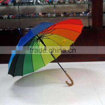 30"*16ribs manual open rainbow golf umbrella