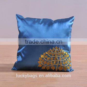 Bright satin cloth pillowcase soft noble fabric pillowcase with hmong embroidery pillow gold tree