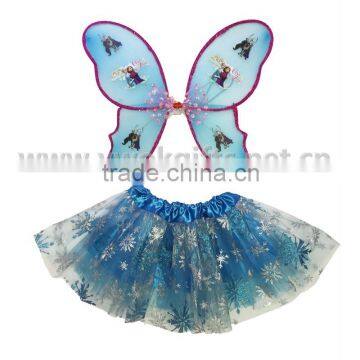 Tinkerbell Tutu Butterfly Childs Fairy Costume Wing Wand Set