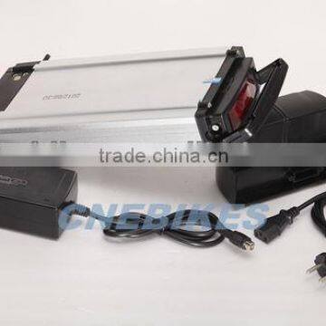 36V/10Ah li-ion rear rack ebike battery with charger and controller box