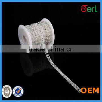 Wholesale Plastic Pearl roll rhinestone cup chain