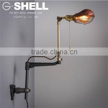 Designer industial bedroom brass antique wall lamp