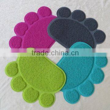 PVC Paw Shaped Pet Food Placemat Cat Litter Catcher Mat,dog paw cleaning mat