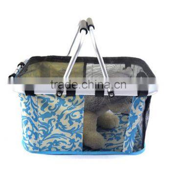 Pet Dog Puppy Cat Carrier Foldable Basket Oxford Cloth Aluminum Breathable Travel Tote