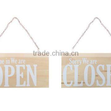 Nature Color Wooden Door Hanging Ornament With "open" Closed Words Shop's Warning Board Business Indication Sign