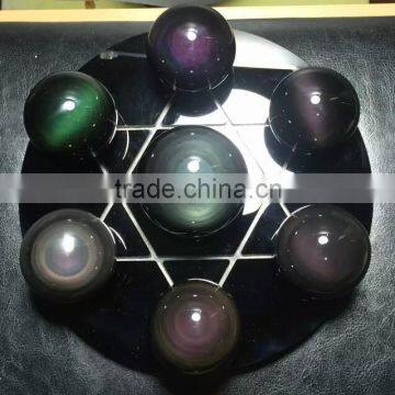 Natural Colorful Rainbow Obsidian Crystal Seven Star for Decoration photo-2