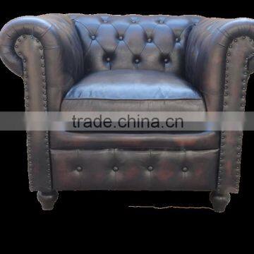 Leather chesterfields 1 seater Black Colour Sofa