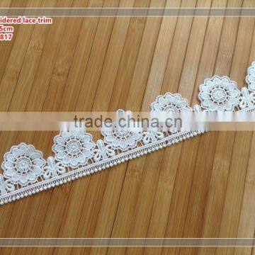 milk silk embroidered 5cm lace trim