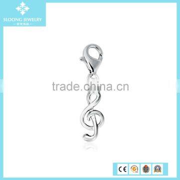 Personalized Silver Jewelry 925 Sterling Silver Treble Clef Music Charm in Sterling Silver photo-2