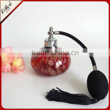Handmade Red Gold Pot Air Bag Glass Perfume Bottle / Wholesale 80ml Empty Glass Air Bag Atomizer Perfume Bottle