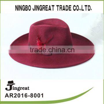 100% wool hat and the wind along the noble temperament big wool hat brim flat