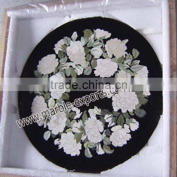 Black Stone Marble Inlaid Pietre Dure cofeeTable Top