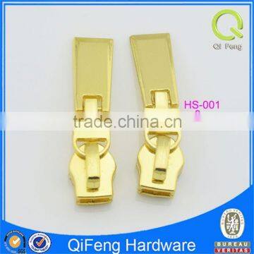 HS-001 closed end zipper custom metal zipper puller gold simple design