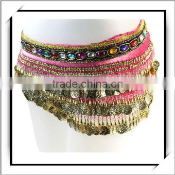 New Style! Gold Coins Beads Scarf For Belly Dancing Wear