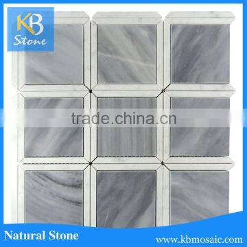 Italy grey square marble mosaic stepping stone patterns floor tiles