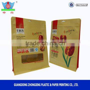 Flat Square Bottomed Kraft Paper Food Bag With Clear Window