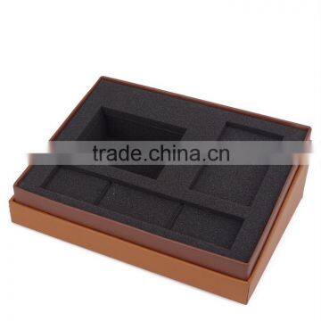 Chinese Factories Wholesale Custom High-grade Leather Watch Box, Brown Rectangle Gift Box photo-2