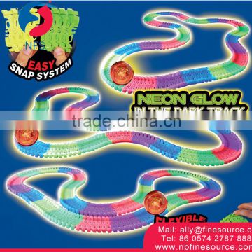 Good Quality Tracks Toys Bending LED Fill Light Toy Mini Car Racing Track Magic Car Track