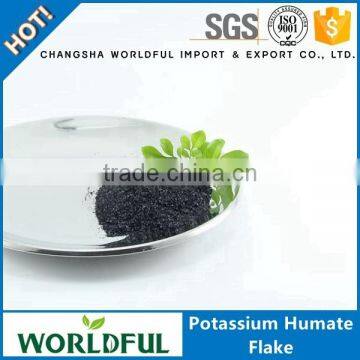 Worldful 100% Water Solubility Potassium Humate Flake From Leonardite Natural Humic Acid Price