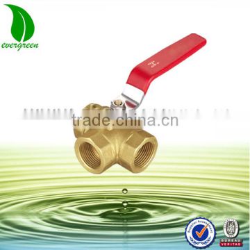 Forged female 3way brass ball valve