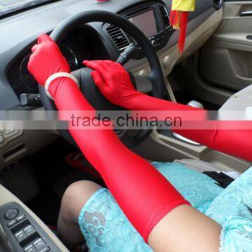 White Black Red Finger Design Spandex Cheap Long Evening Gloves for Women