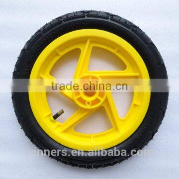 plastic spokes wheel with air rubber tire 12''