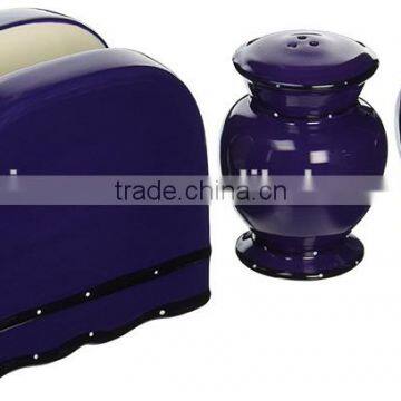 Personalized Handmade Color Glazed Decorative Purple Napkin Holder Set