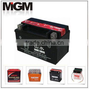 12v 7ah YTX7A-BS motorcycle battery MF battery GEL battery