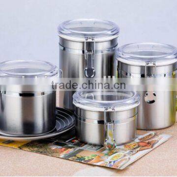 stainless steel storage can/cookie jar/bread boxes/airtight jar/airtight canister