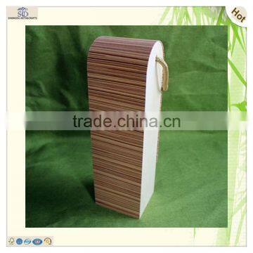 Eco-friendly Handling Wine Packaging Colorful Veneer Wooden Box