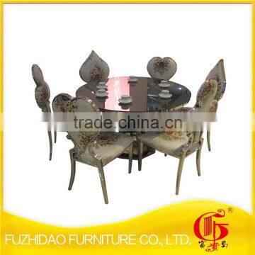 Upholstered Factory Price Stainless Steel Glass Top Table photo-4