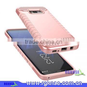 RGkNSE 2 in 1 Back Case for Samsung Galaxy S8 Phone Case TPU Full Rubber Cover Protective Shell