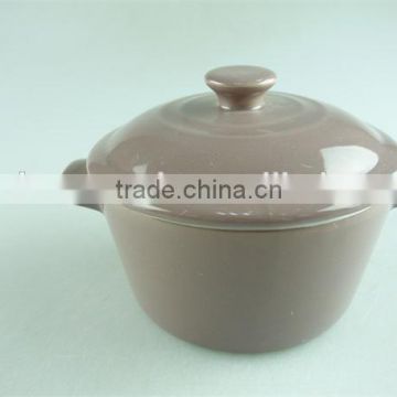 Wholesale color glazed ceramic soup tureen with lid/cover in stock