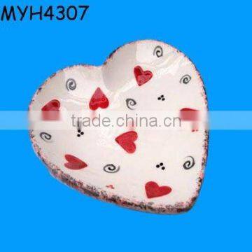 Beautiful ceramic heart shape wedding dish