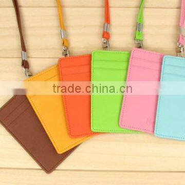 Leather Work Card Holder, Bus Capitol, PU Hang Rope Card Package photo-2