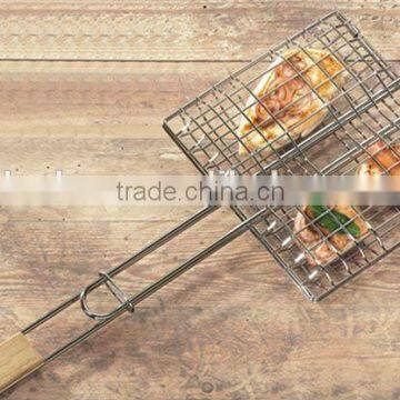 BBQ Three Fish Wire Grill With Chrome Plate photo-2