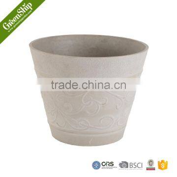 Antique Style Hand Carved Wholesale Price And High Quality Round Plastic Flower Pot For Garden Ornaments photo-3