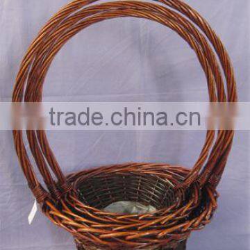 Brwon Willow Gift Basket For Planting Flowers