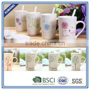 Height quality ceramic flower pattern cup