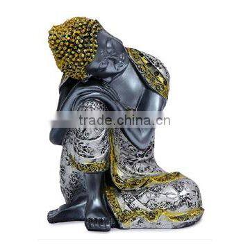 Antique Polyesin Sitting Buddha Statue