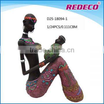 Polyresin african woman figure