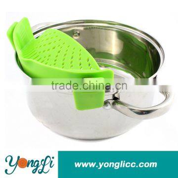 Best for Straining Pasta,Vegetables, Grease, Rice & Fruits Snap'n Silicone Pot Strainer