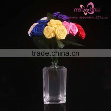 satin ribbon roses wedding flower centerpieces