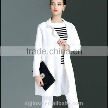 Autumn new white long-sleeved jacket temperament women windbreaker