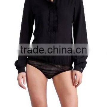 F&H fashion 100% silk satin loose blouse