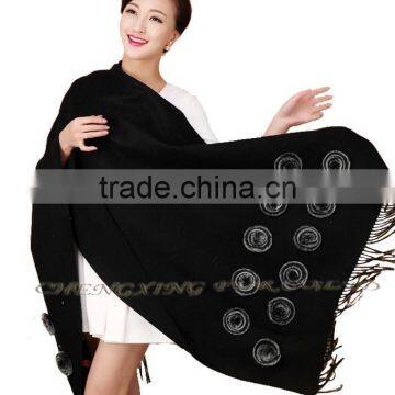 CX-B-P-36C Fur Decora Fashion Italian Cheap Cashmere Pashmina Scarf photo-4